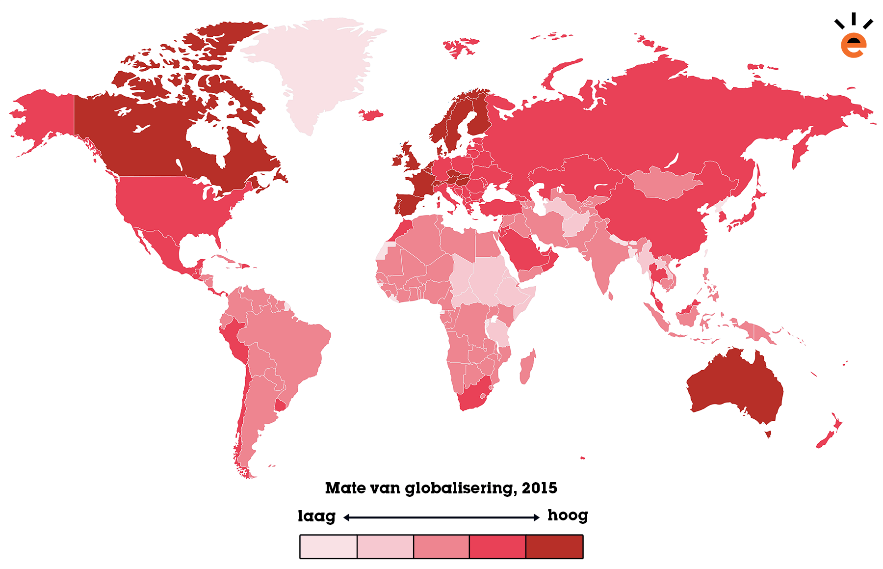 Globalisering wereldkaart