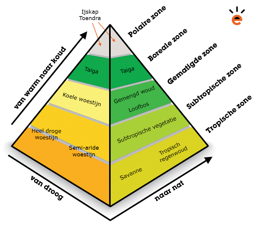 Piramide van landschapszones