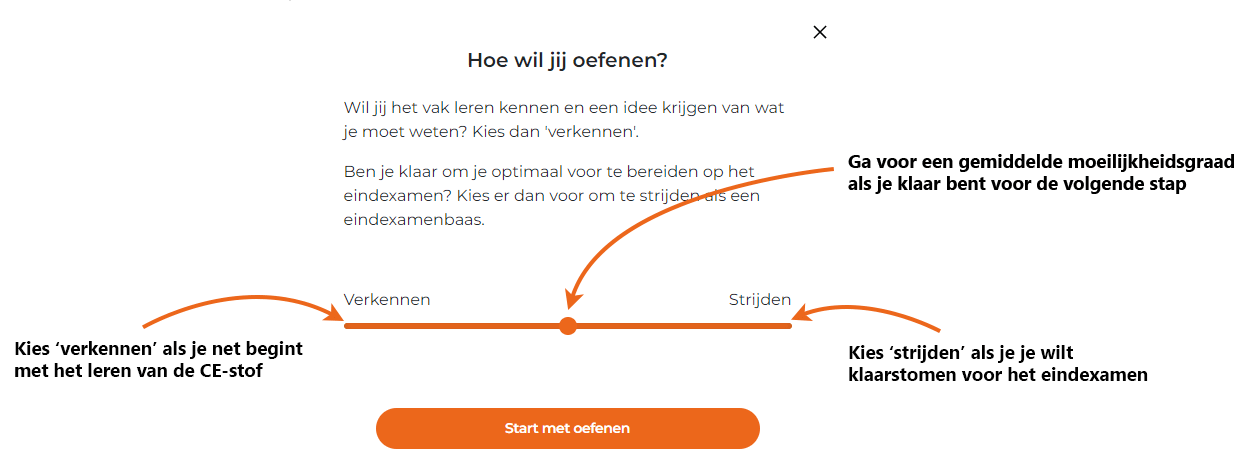 Verschillende niveaus binnen de ExamenChallenge