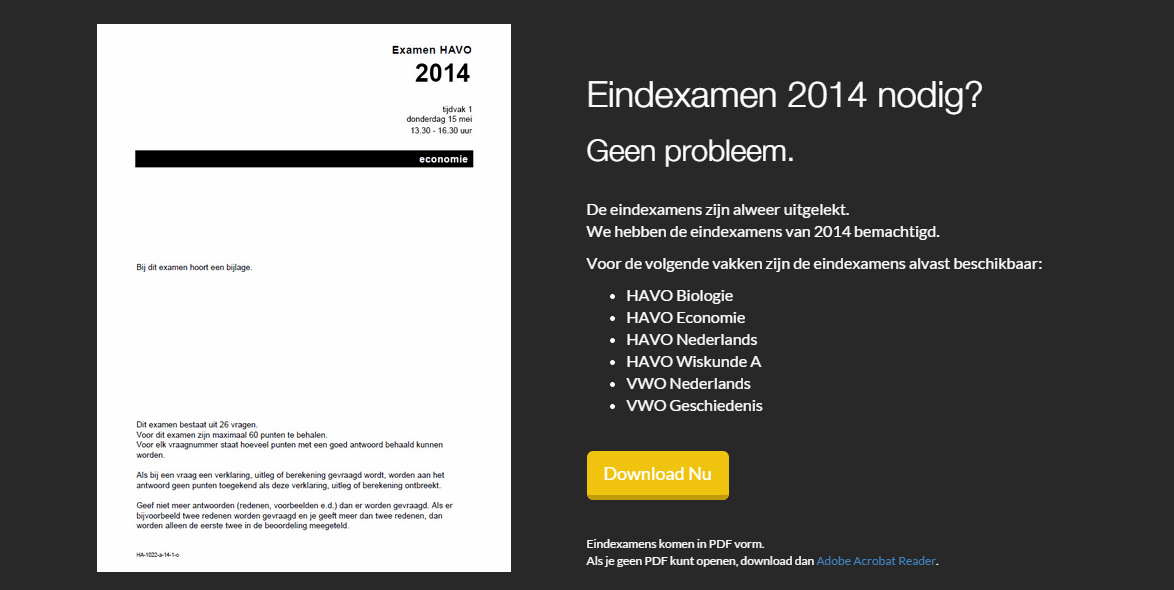 Eindexamen 2014