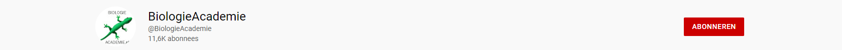 Youtube kanaal van BiologieAcademie