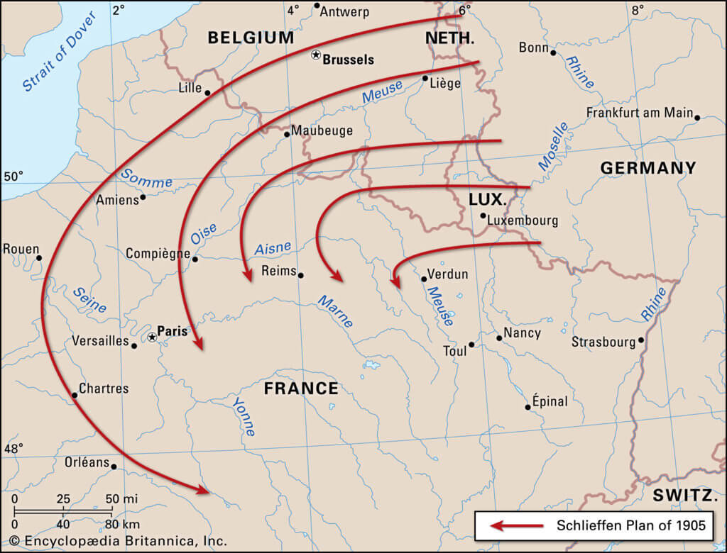 Map van het Von Schlieffenplan
