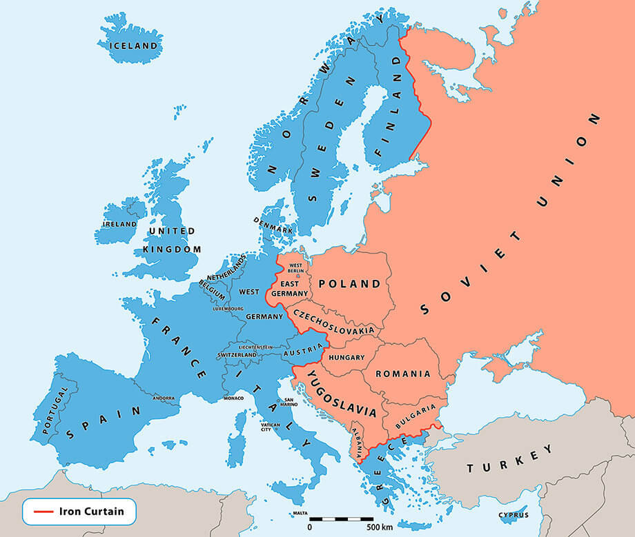 Map van het IJzeren Gordijn