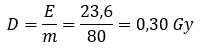 Toegepaste formule voor dosis straling
