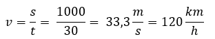 Rekenvoorbeeld formule van snelheid