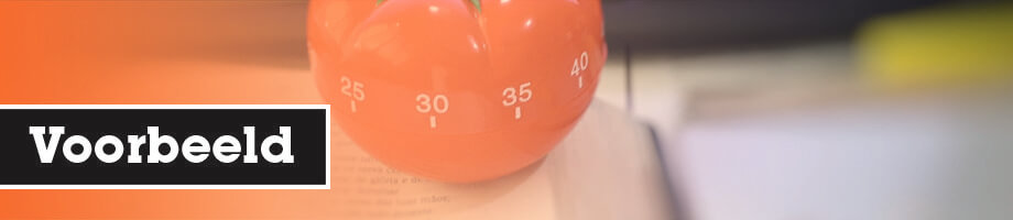 Pomodoro voorbeeld Pomodoro voorbeeld