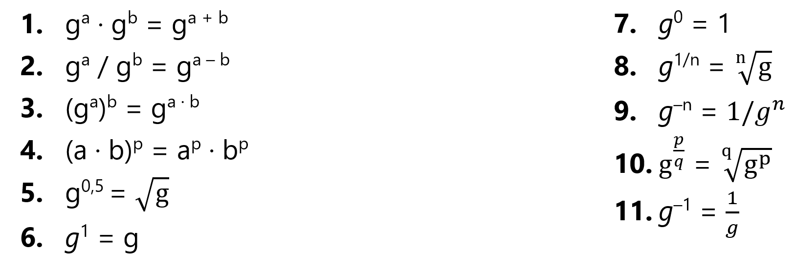 Rekenregels van machtsverbanden