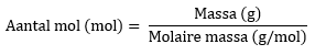 Formule aantal mol